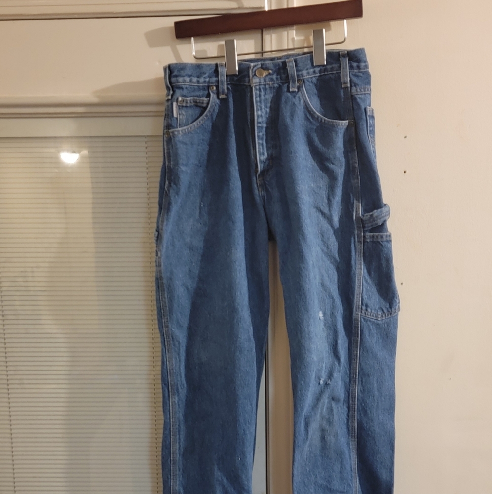 Carhartt Relaxed Fit Zipper Fly Carpenter Jean's #B171DST Blue Men's Size 31X32